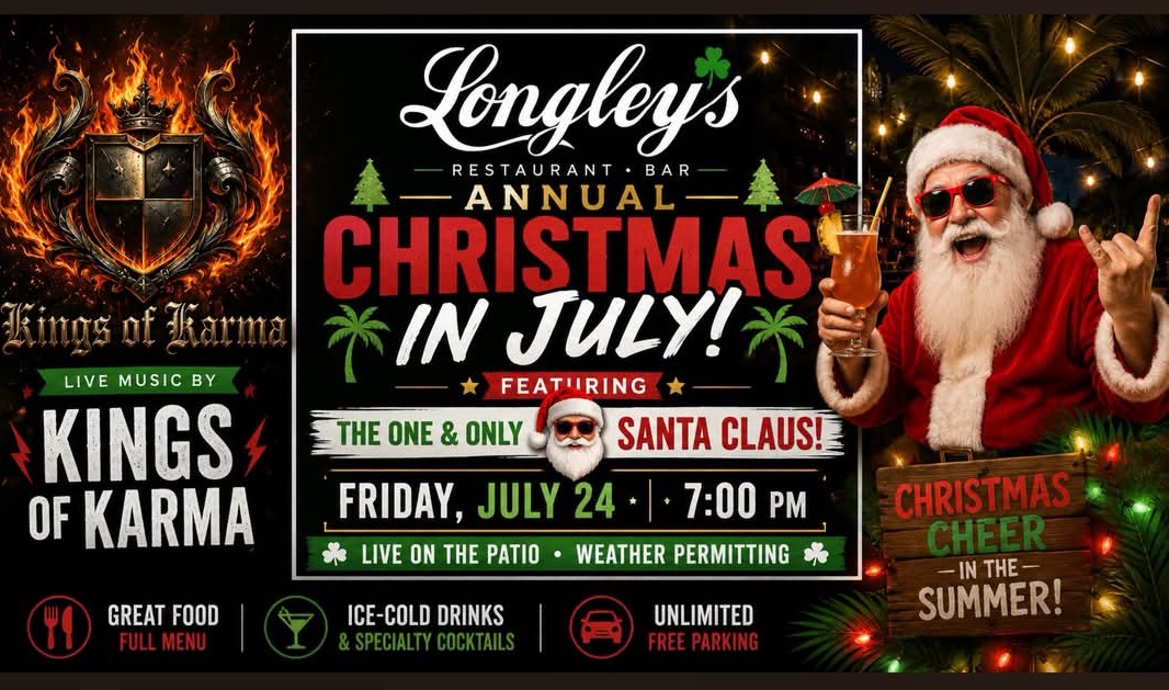 Christmas in July party with Santa and live music at Longley's Branford