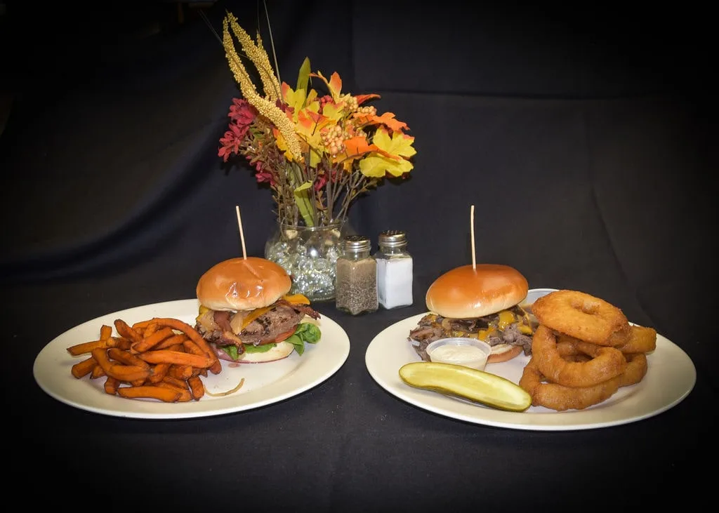 A combo of Longley's famous burger and roast beef sandwich.