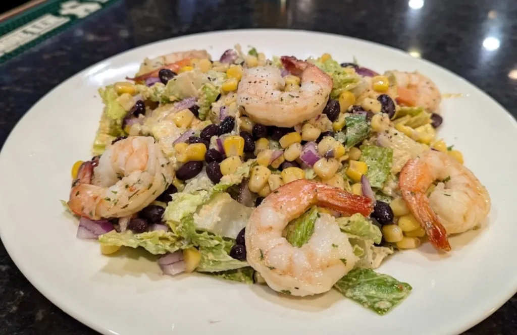 Grilled shrimp Southwest salad served in Branford CT.